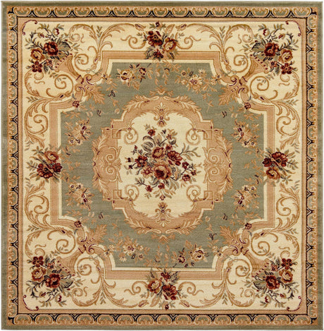 Green 7' 1 x 7' 1 Versailles Square Area Rug