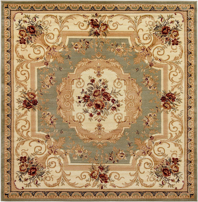 Green 7' 1 x 7' 1 Versailles Square Area Rug