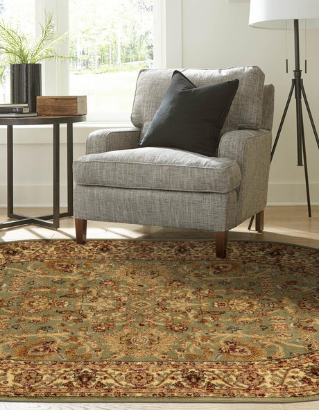 Light Green 4' 1 x 6' 1 Voyage Oval Area Rug Persian Inspired Classic Traditional Design Durable Carpet Mat for Home Interior Design for Sale at Rug Engine