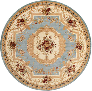 Light Blue 13' 1 x 13' 1 Versailles Round Area Rug