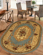 Light Blue 4' 1 x 6' 1 Versailles Oval Area Rug