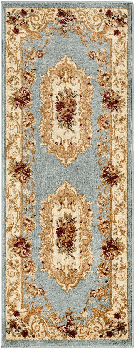 Light Blue 2' x 5' 3 Versailles Runner Area Rug