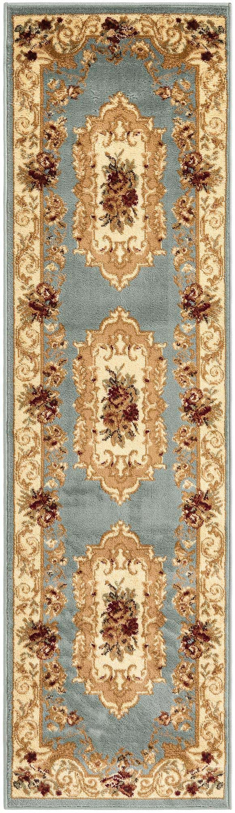 Light Blue 2' x 7' 1 Versailles Runner Area Rug