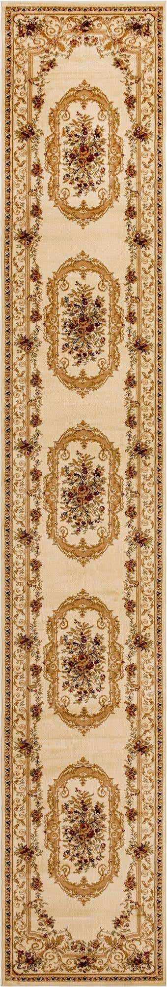 Cream 3' 1 x 19' 8 Versailles Runner Area Rug