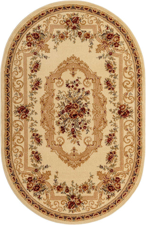 Cream 4' 1 x 6' 1 Versailles Oval Area Rug