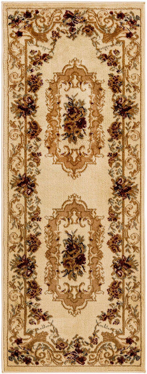 Cream 2' x 5' 3 Versailles Runner Area Rug