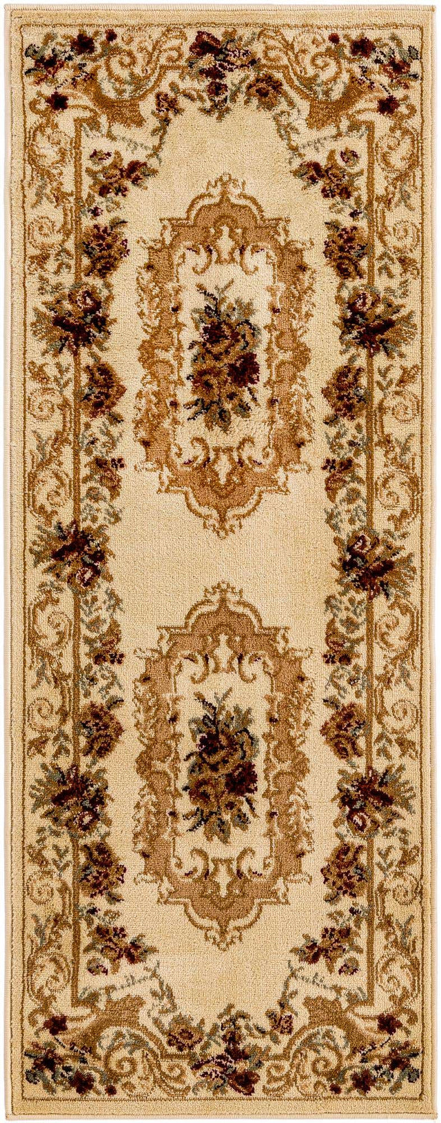 Cream 2' x 5' 3 Versailles Runner Area Rug