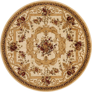 Cream 7' 1 x 7' 1 Versailles Round Area Rug