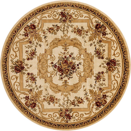 Cream 7' 1 x 7' 1 Versailles Round Area Rug