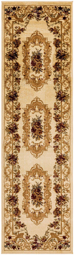 Cream 2' x 7' 1 Versailles Runner Area Rug