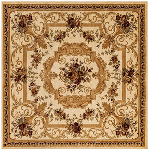 Cream 7' 1 x 7' 1 Versailles Square Area Rug