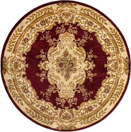 Red 10' x 10' Versailles Round Area Rug