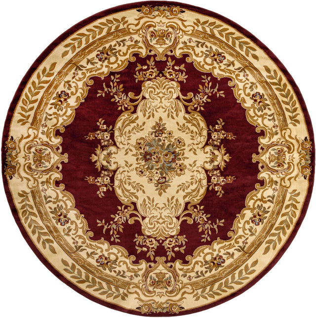 Red 10' x 10' Versailles Round Area Rug