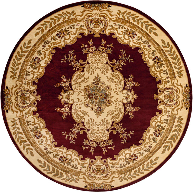 Red 13' 1 x 13' 1 Versailles Round Area Rug
