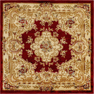 Red 3' 1 x 3' 1 Versailles Square Area Rug