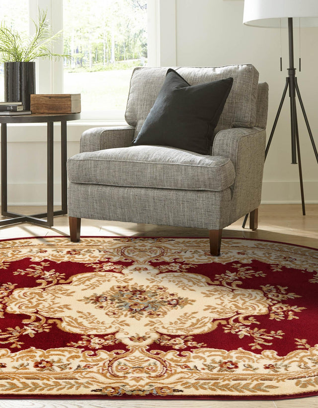 Red 4' 1 x 6' 1 Versailles Oval Area Rug
