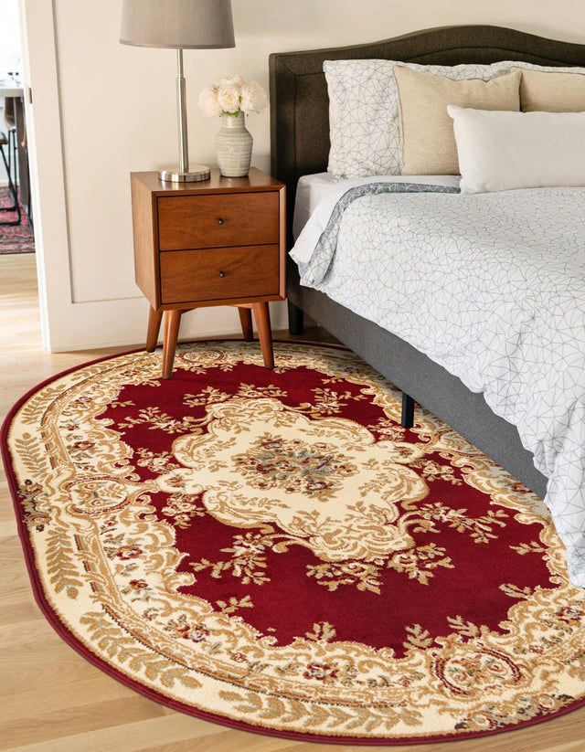 Red 4' 1 x 6' 1 Versailles Oval Area Rug
