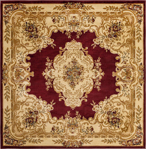 Red 7' 1 x 7' 1 Versailles Square Area Rug