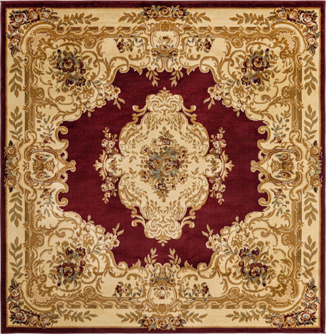 Red 7' 1 x 7' 1 Versailles Square Area Rug