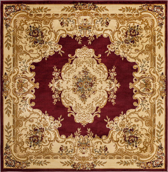 Red 7' 1 x 7' 1 Versailles Square Area Rug