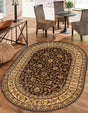 Brown 4' 1 x 6' 1 Voyage Oval Area Rug Persian Inspired Classic Traditional Design Durable Carpet Mat for Home Interior Design for Sale at Rug Engine