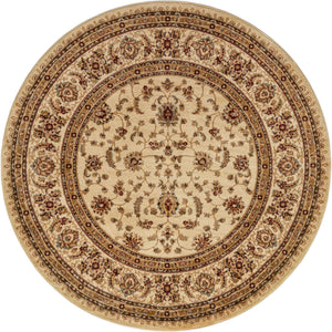 Cream 7' 1 x 7' 1 Voyage Round Area Rug