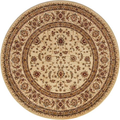 Cream 7' 1 x 7' 1 Voyage Round Area Rug