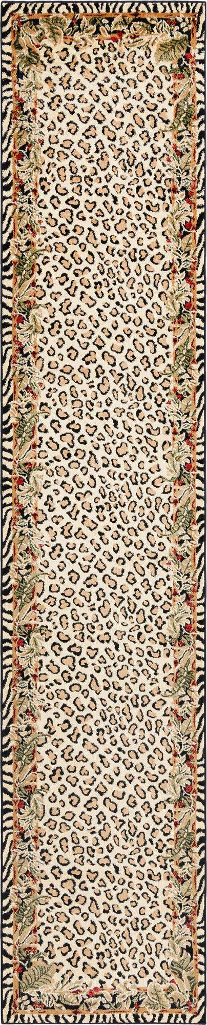 Cream 2' 7 x 13' 1 Wildlife Runner Area Rug Animal Print Safari Jungle Inspired Carpet for Unique Modern Interior Design for Sale at Rug Engine
