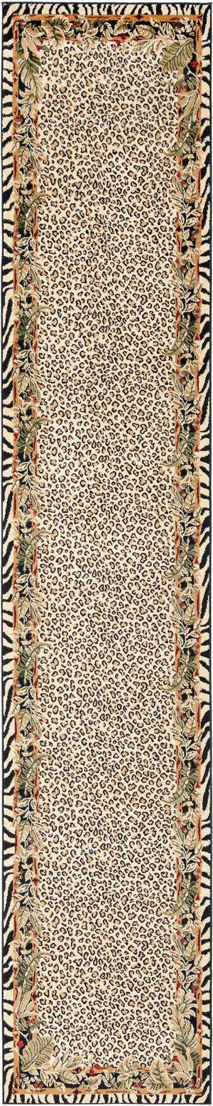 Cream 3' 1 x 16' 5 Wildlife Runner Area Rug Animal Print Safari Jungle Inspired Carpet for Unique Modern Interior Design for Sale at Rug Engine