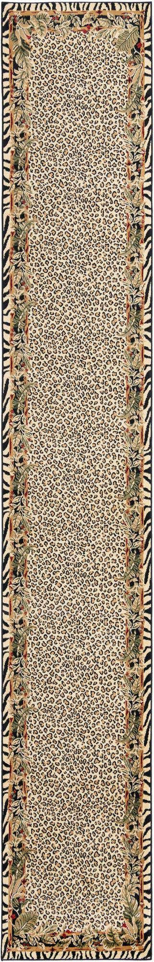 Cream 3' 1 x 19' 8 Wildlife Runner Area Rug Animal Print Safari Jungle Inspired Carpet for Unique Modern Interior Design for Sale at Rug Engine
