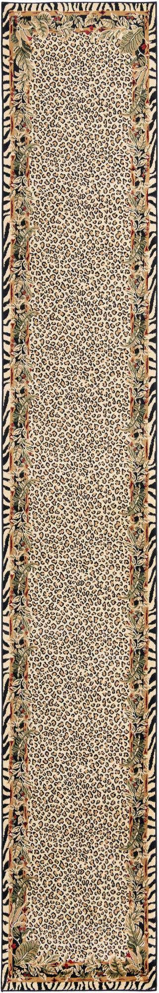 Cream 3' 1 x 19' 8 Wildlife Runner Area Rug Animal Print Safari Jungle Inspired Carpet for Unique Modern Interior Design for Sale at Rug Engine