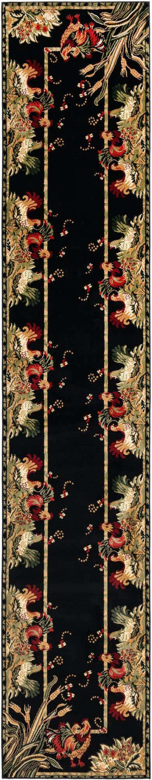 Black 3' 1 x 16' 5 Barnyard Runner Area Rug 100% Polypropylene With Cotton Backing Traditional Cottage Rustic Classical Carpet for Living Office Bedroom Dining Room Easy to Clean Long Lasting & Durable Decor for Sale at Rug Engine