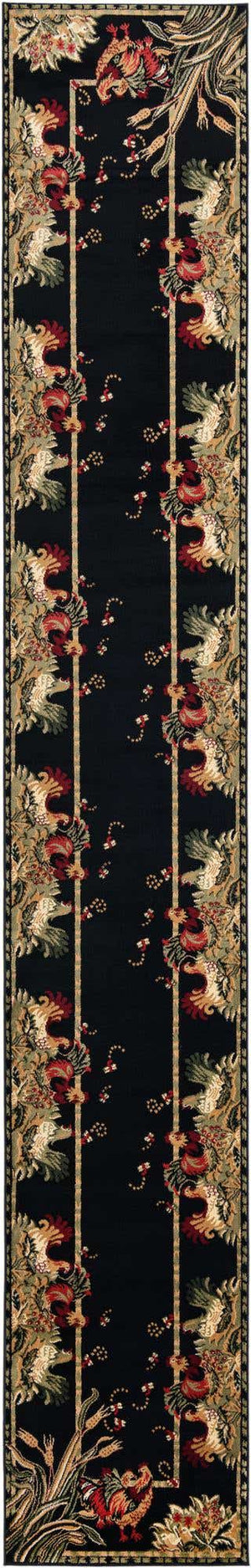 Black 3' 1 x 19' 8 Barnyard Runner Area Rug 100% Polypropylene With Cotton Backing Traditional Cottage Rustic Classical Carpet for Living Office Bedroom Dining Room Easy to Clean Long Lasting & Durable Decor for Sale at Rug Engine