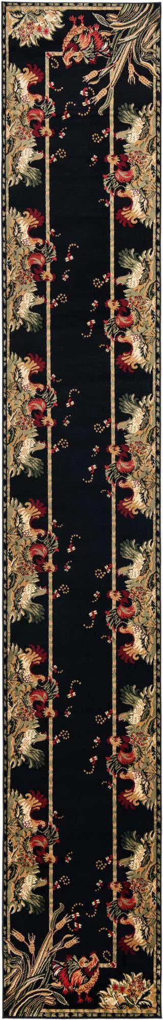 Black 3' 1 x 19' 8 Barnyard Runner Area Rug 100% Polypropylene With Cotton Backing Traditional Cottage Rustic Classical Carpet for Living Office Bedroom Dining Room Easy to Clean Long Lasting & Durable Decor for Sale at Rug Engine
