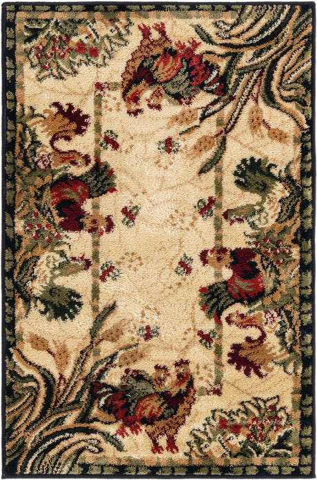 Cream 2' x 3' 1 Barnyard Rectangle Area Rug 100% Polypropylene With Cotton Backing Traditional Cottage Rustic Classical Carpet for Living Office Bedroom Dining Room Easy to Clean Long Lasting & Durable Decor for Sale at Rug Engine