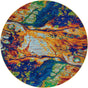 Multicolor 10' x 10' Calypso Round Area Rug 100% Polypropylene With Cotton Backing Colorful Vivid Traditional Design Carpet for Living Office Dining Rooms for Sale at Rug Engine
