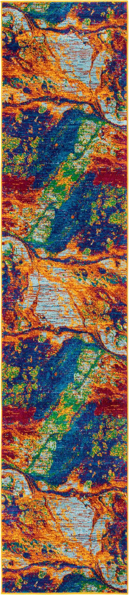 Multicolor 2' 7 x 10' Calypso Runner Area Rug 100% Polypropylene With Cotton Backing Colorful Vivid Traditional Design Carpet for Living Office Dining Rooms for Sale at Rug Engine