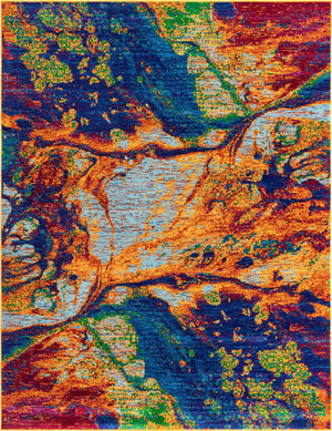 Multicolor 7' 1 x 10' Calypso Rectangle Area Rug 100% Polypropylene With Cotton Backing Colorful Vivid Traditional Design Carpet for Living Office Dining Rooms for Sale at Rug Engine
