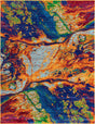 Multicolor 7' 1 x 10' Calypso Rectangle Area Rug 100% Polypropylene With Cotton Backing Colorful Vivid Traditional Design Carpet for Living Office Dining Rooms for Sale at Rug Engine