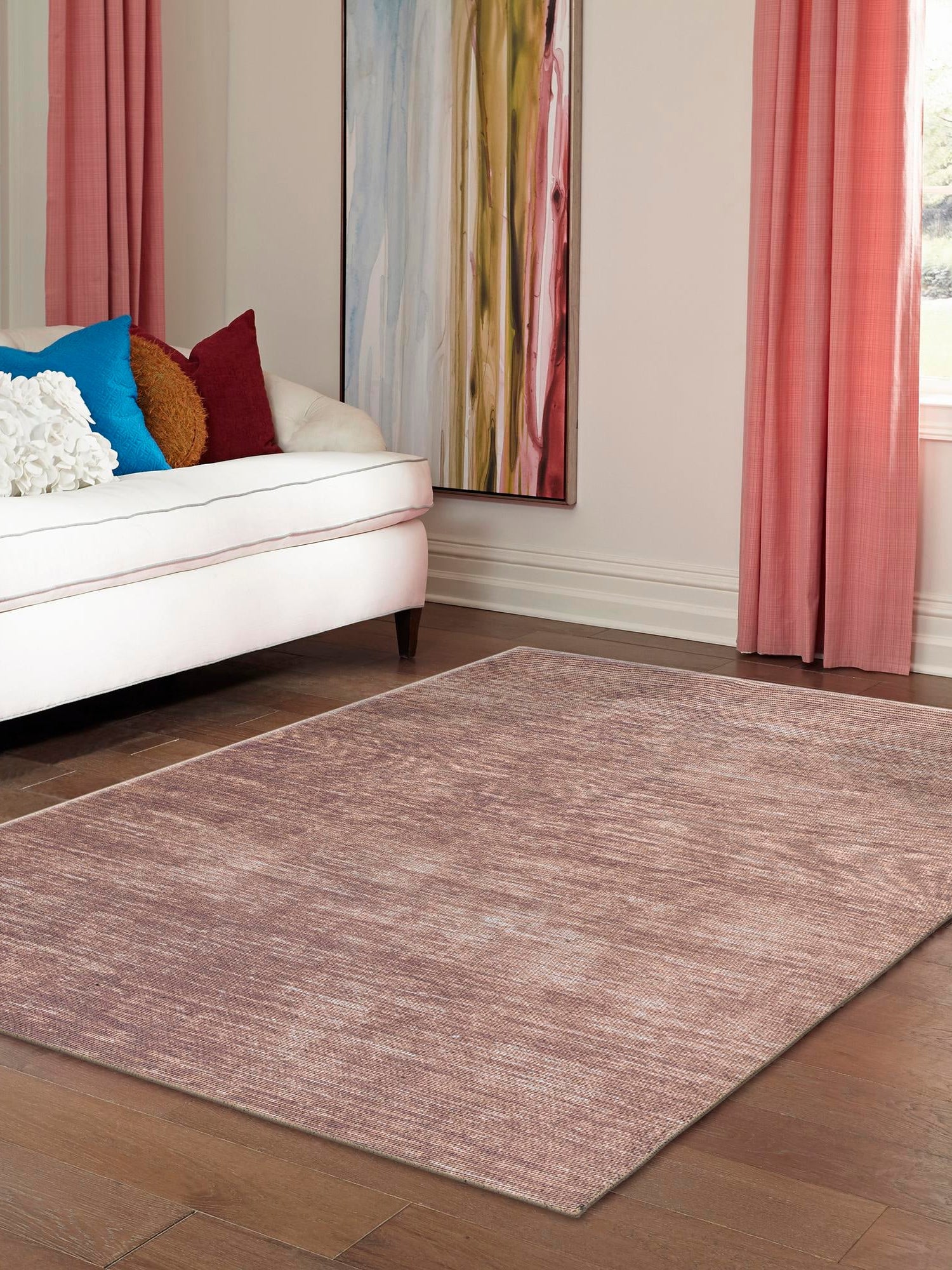 Brown 2' x 3' Asha Rectangle Area Rug 100% Chenille Cotton Easy Clean Indoor Living Dining Bedroom Office Carpet for Sale at Rug Engine