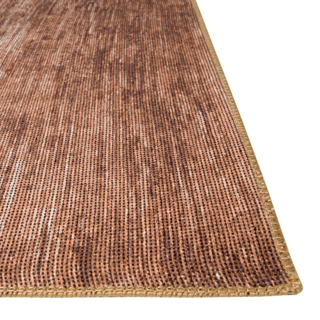 Brown 2' 6 x 10' Asha Runner Area Rug 100% Chenille Cotton Easy Clean Indoor Living Dining Bedroom Office Carpet for Sale at Rug Engine