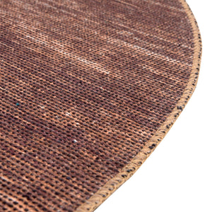 Brown 5' x 5' Asha Round Area Rug 100% Chenille Cotton Easy Clean Indoor Living Dining Bedroom Office Carpet for Sale at Rug Engine