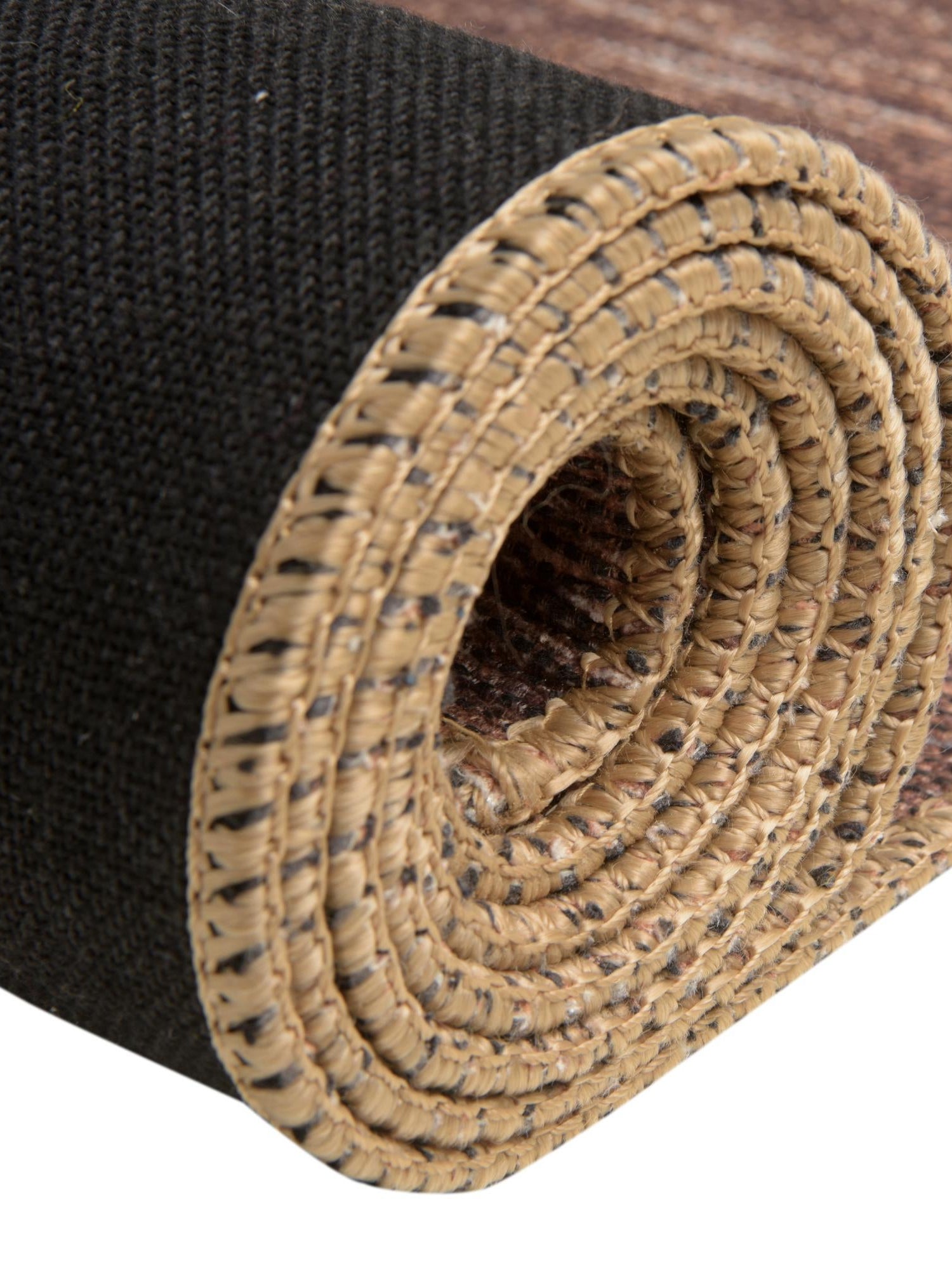 Brown 7' 7 x 7' 7 Asha Round Area Rug 100% Chenille Cotton Easy Clean Indoor Living Dining Bedroom Office Carpet for Sale at Rug Engine