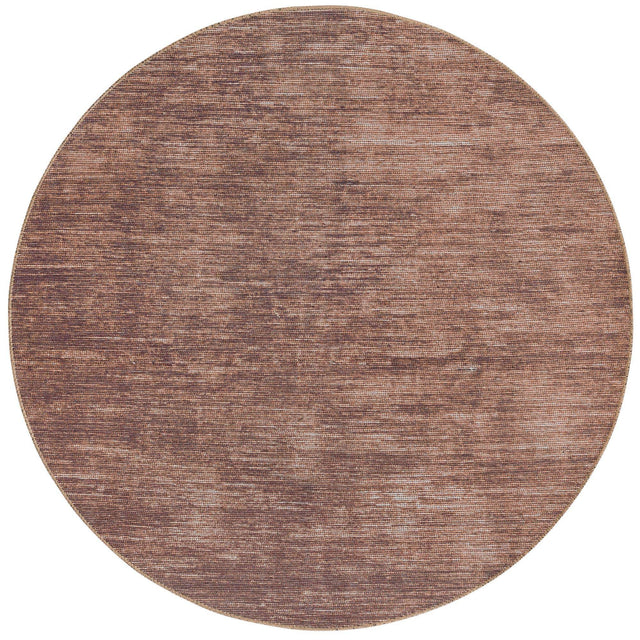 Brown 5' x 5' Asha Round Area Rug 100% Chenille Cotton Easy Clean Indoor Living Dining Bedroom Office Carpet for Sale at Rug Engine