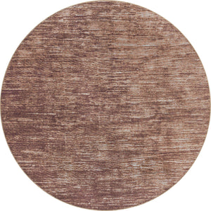 Brown 7' 7 x 7' 7 Asha Round Area Rug 100% Chenille Cotton Easy Clean Indoor Living Dining Bedroom Office Carpet for Sale at Rug Engine