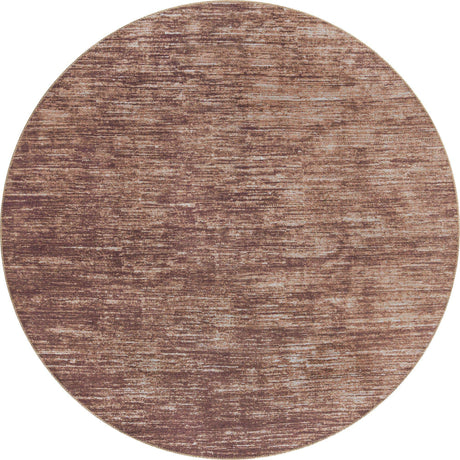 Brown 7' 7 x 7' 7 Asha Round Area Rug 100% Chenille Cotton Easy Clean Indoor Living Dining Bedroom Office Carpet for Sale at Rug Engine