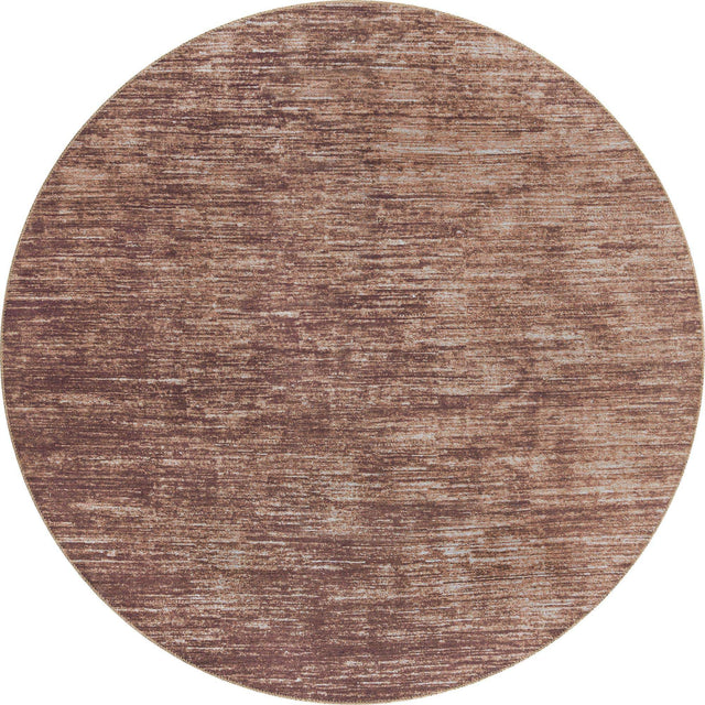 Brown 7' 7 x 7' 7 Asha Round Area Rug 100% Chenille Cotton Easy Clean Indoor Living Dining Bedroom Office Carpet for Sale at Rug Engine
