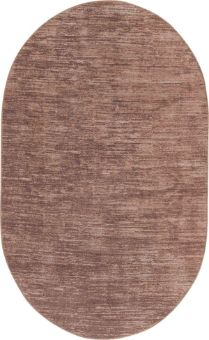 Brown 5' x 8' Asha Oval Area Rug 100% Chenille Cotton Easy Clean Indoor Living Dining Bedroom Office Carpet for Sale at Rug Engine