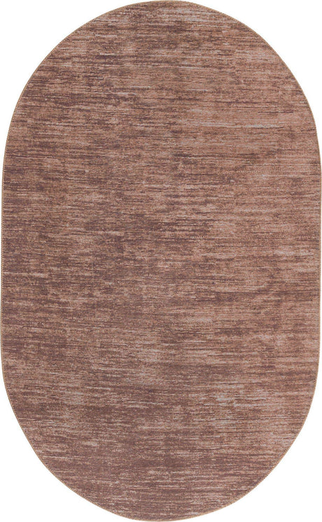 Brown 5' x 8' Asha Oval Area Rug 100% Chenille Cotton Easy Clean Indoor Living Dining Bedroom Office Carpet for Sale at Rug Engine