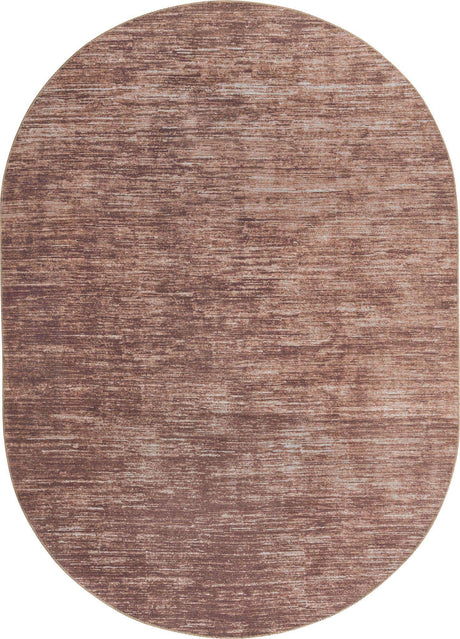 Brown 7' 6 x 10' 6 Asha Oval Area Rug 100% Chenille Cotton Easy Clean Indoor Living Dining Bedroom Office Carpet for Sale at Rug Engine